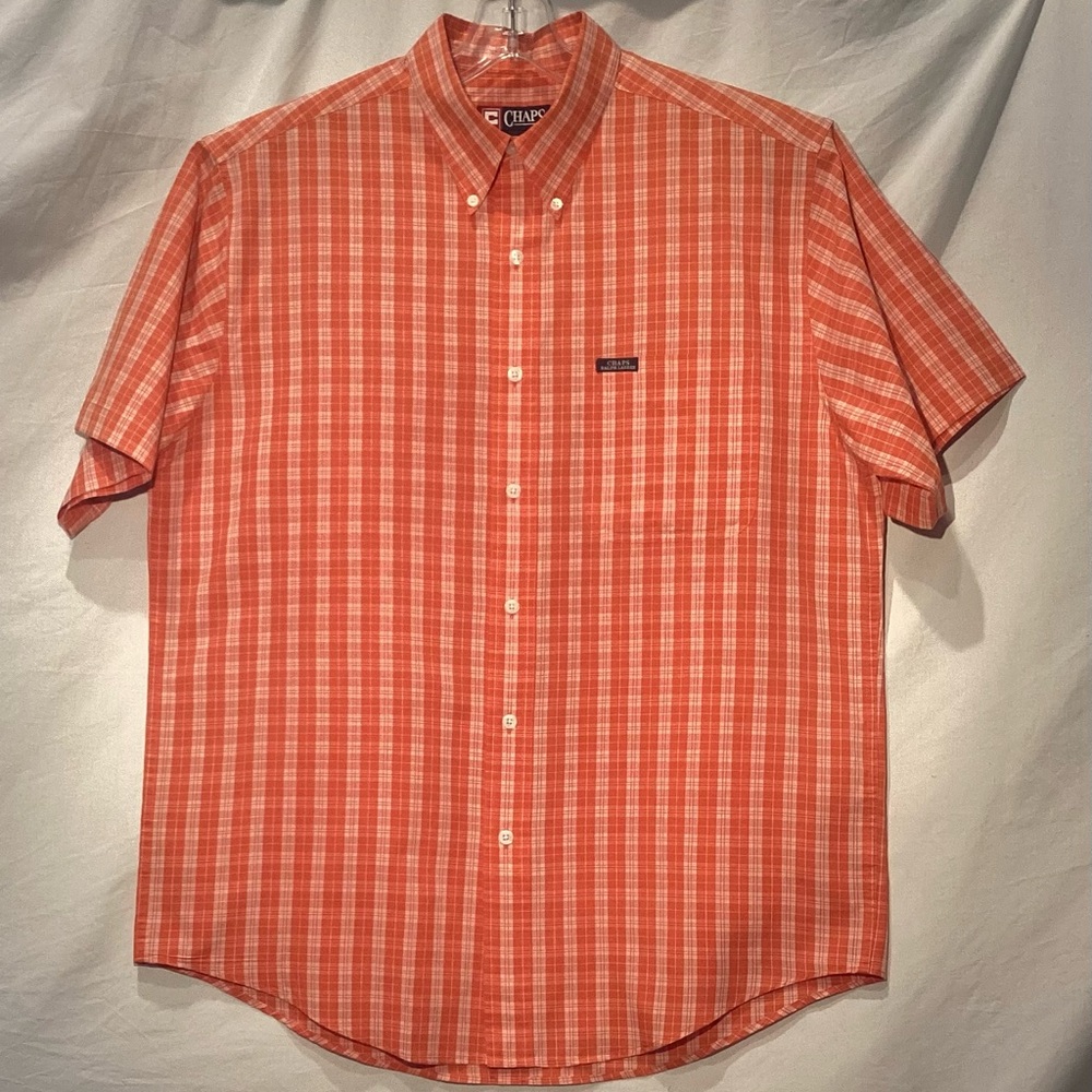 Ralph Lauren Men's Orange Plaid Button Down Shirt